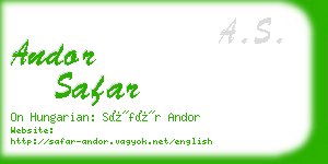 andor safar business card